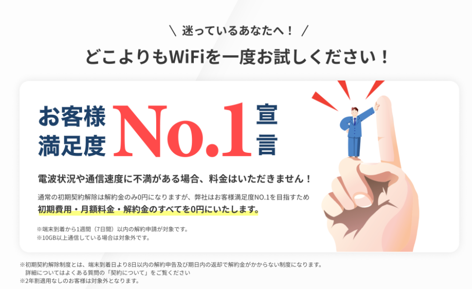 どこよりもWiFiのお試しレンタル